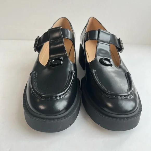 Coach Liv Lug Sole Mary Jane Black Women's Loafers size 9B - Picture 3 of 11